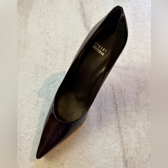 12 W Sensual Elegant Brown Patent Leather Heels - Picture 2 of 5